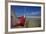 A Red Hammock Spread Out by the Wind Swings Above the Water During Low Tide, Hobox Island, Mexico-Karine Aigner-Framed Photographic Print