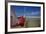 A Red Hammock Spread Out by the Wind Swings Above the Water During Low Tide, Hobox Island, Mexico-Karine Aigner-Framed Photographic Print