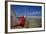 A Red Hammock Spread Out by the Wind Swings Above the Water During Low Tide, Hobox Island, Mexico-Karine Aigner-Framed Photographic Print