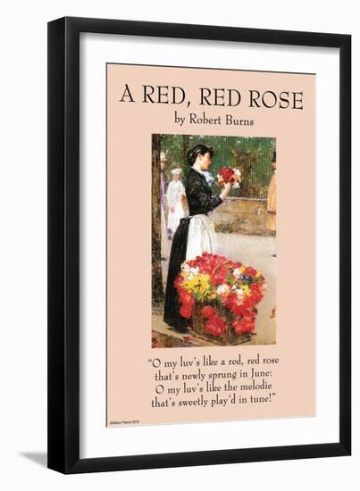 A Red Rose-null-Framed Art Print