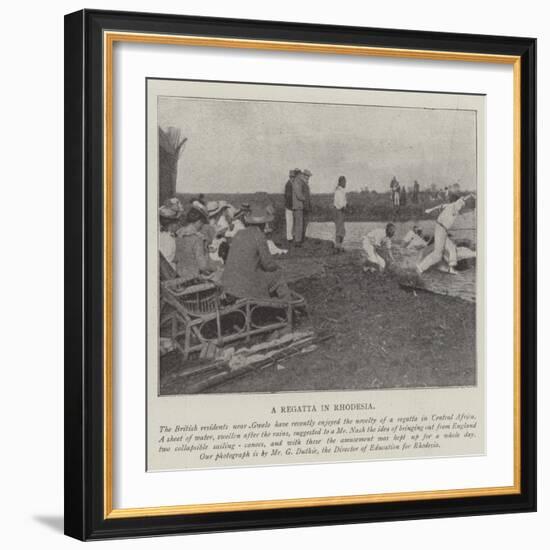 A Regatta in Rhodesia-null-Framed Giclee Print