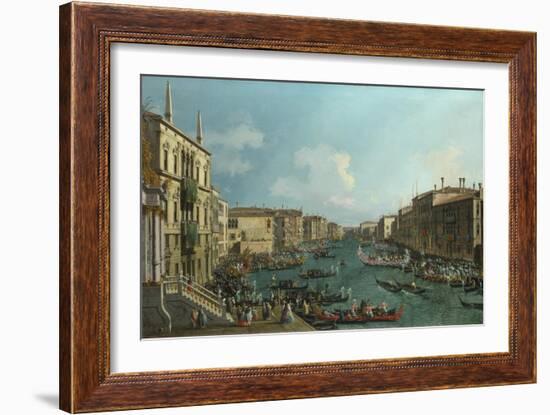 A Regatta on the Grand Canal, C. 1740-Canaletto-Framed Giclee Print