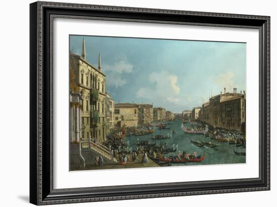A Regatta on the Grand Canal, C. 1740-Canaletto-Framed Giclee Print