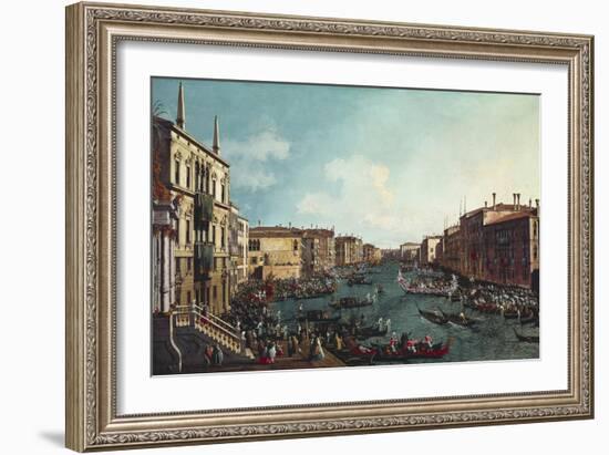 A Regatta on the Grand Canal-Canaletto-Framed Art Print