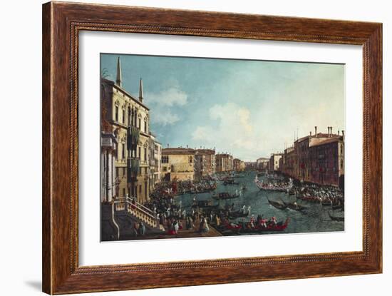 A Regatta on the Grand Canal-Canaletto-Framed Art Print