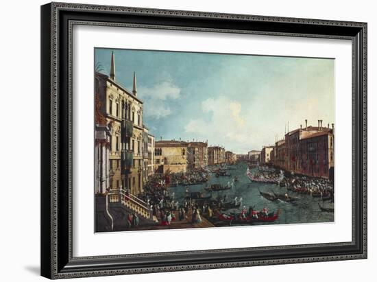 A Regatta on the Grand Canal-Canaletto-Framed Art Print