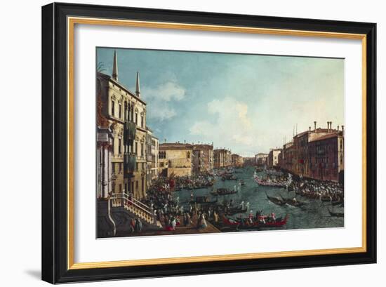 A Regatta on the Grand Canal-Canaletto-Framed Art Print