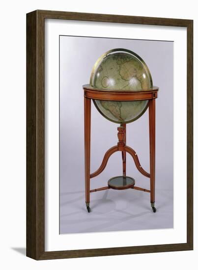 A Regency Terrestrial Library Globe on Mahogany Stand, 1806 (Mixed Media)-English-Framed Giclee Print