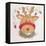 A Reindeer with Lights Strewn in its Antlers Wreath around its Neck-Beverly Johnston-Framed Premier Image Canvas