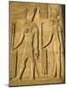 A relief depicting the god, Horus and the goddess Hathor-Werner Forman-Mounted Giclee Print