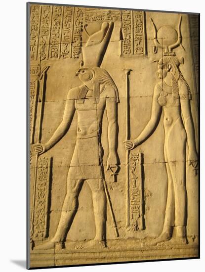 A relief depicting the god, Horus and the goddess Hathor-Werner Forman-Mounted Giclee Print