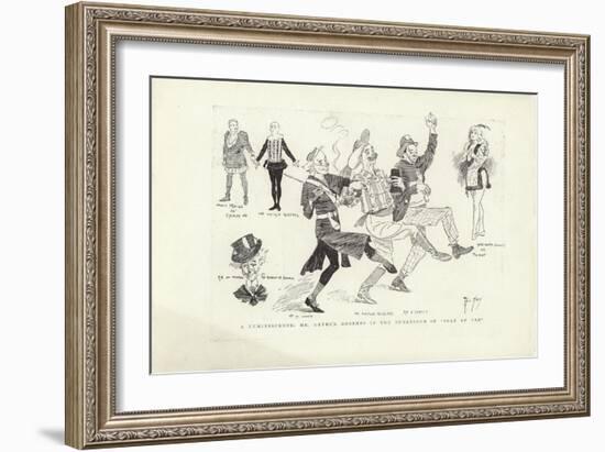 A Reminiscence, Mr Arthur Roberts in the Burlesque of "Joan of Arc"-Phil May-Framed Giclee Print