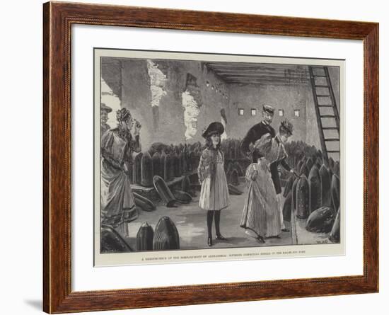 A Reminiscence of the Bombardment of Alexandria, Tourists Inspecting Shells in the Ras-El-Tin Fort-William Heysham Overend-Framed Giclee Print