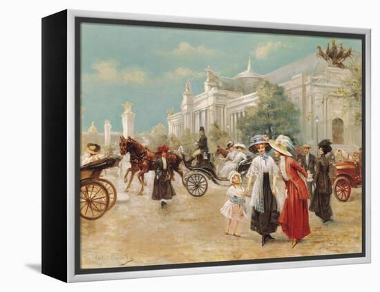 A Rendez-Vous Near the Grand Palais-Carlos Alonso Perez-Framed Premier Image Canvas