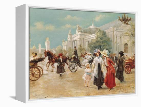 A Rendez-Vous Near the Grand Palais-Carlos Alonso Perez-Framed Premier Image Canvas