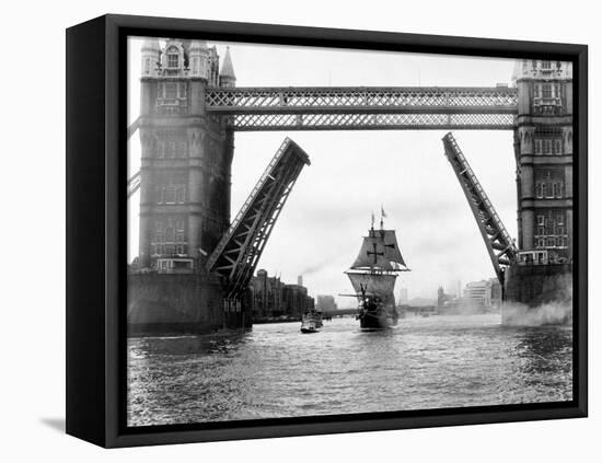 A Replica of Francis Drakes Ship the Golden Hinde Sails Down the Thames, September 1974-null-Framed Premier Image Canvas