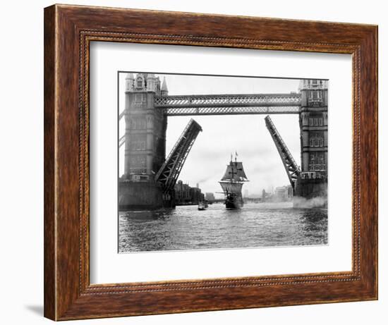 A Replica of Francis Drakes Ship the Golden Hinde Sails Down the Thames, September 1974-null-Framed Photographic Print