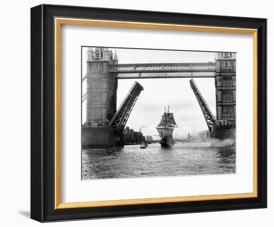 A Replica of Francis Drakes Ship the Golden Hinde Sails Down the Thames, September 1974-null-Framed Photographic Print