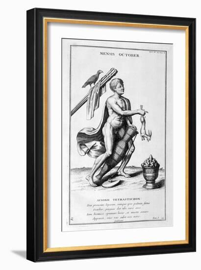 A Representation of October, 1757-Bernard De Montfaucon-Framed Giclee Print