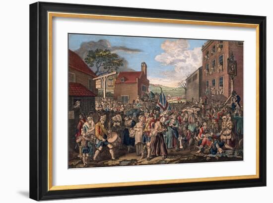 A Representation of the March of the Guards Towards Scotland in the Year 1745-William Hogarth-Framed Giclee Print