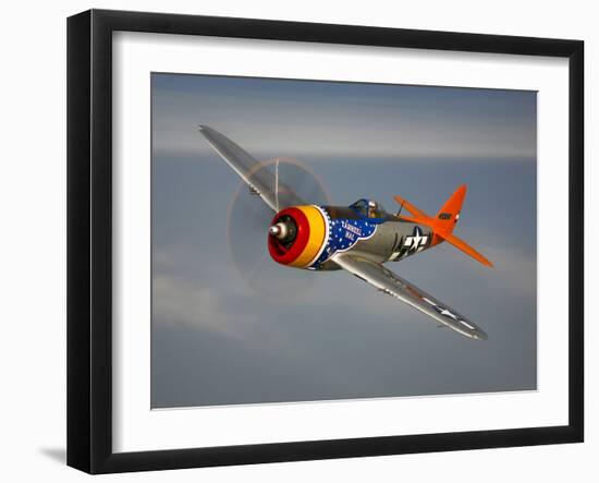 A Republic P-47D Thunderbolt in Flight-Stocktrek Images-Framed Photographic Print