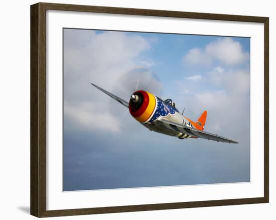 A Republic P-47D Thunderbolt in Flight-Stocktrek Images-Framed Photographic Print