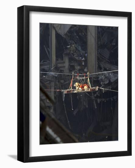 A Rescue Dog Is Transported Out of the Debris of the World Trade Center-Stocktrek Images-Framed Photographic Print