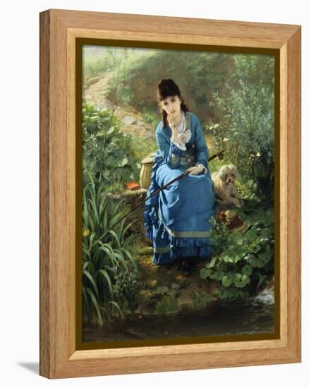 A Rest by the Pool-Friedrich Peter Hiddeman-Framed Premier Image Canvas