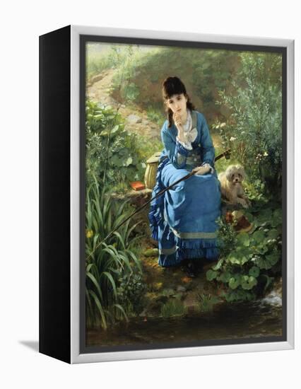 A Rest by the Pool-Friedrich Peter Hiddeman-Framed Premier Image Canvas