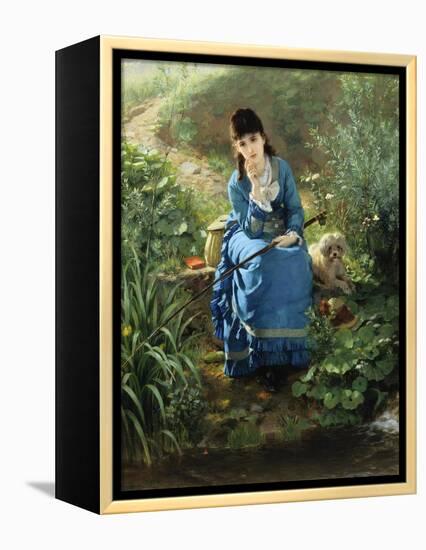 A Rest by the Pool-Friedrich Peter Hiddeman-Framed Premier Image Canvas