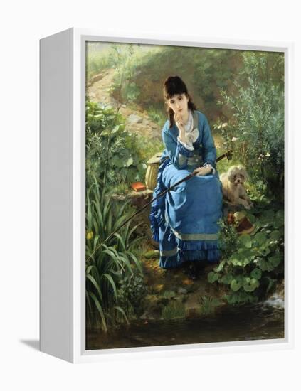 A Rest by the Pool-Friedrich Peter Hiddeman-Framed Premier Image Canvas