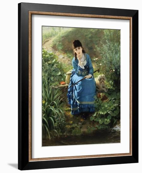 A Rest by the Pool-Friedrich Peter Hiddeman-Framed Giclee Print