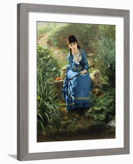 A Rest by the Pool-Friedrich Peter Hiddeman-Framed Giclee Print