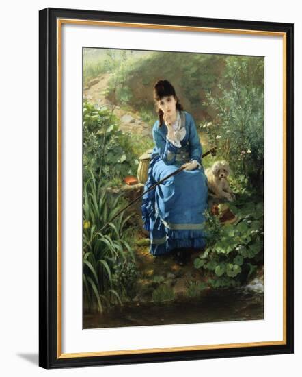 A Rest by the Pool-Friedrich Peter Hiddeman-Framed Giclee Print