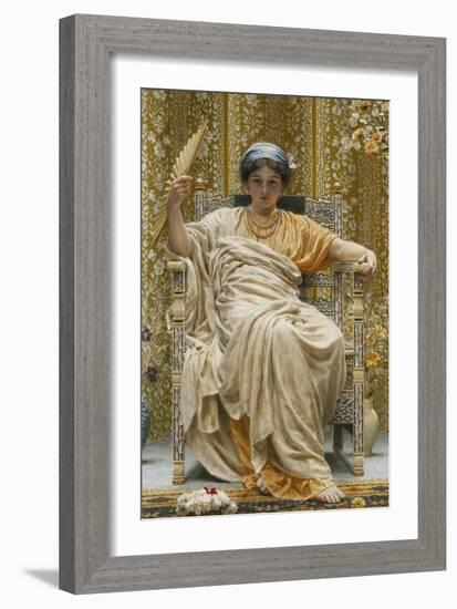 A Revery- a Look of Sadness on a Restful Face - She Hath No Cares - a Thing Hereditary in the…-Albert Joseph Moore-Framed Giclee Print
