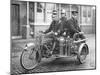 A Rex Motorcycle Being Used by Firemen-null-Mounted Photographic Print