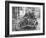 A Rex Motorcycle Being Used by Firemen-null-Framed Photographic Print