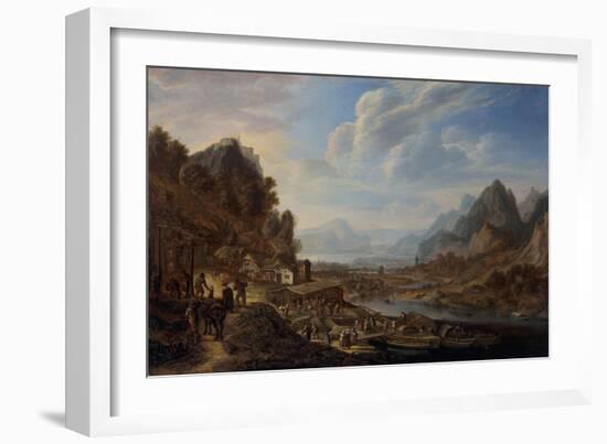 A Rhenish Riverlandscape, 17Th Century (Oil on Panel)-Herman the Younger Saftleven-Framed Giclee Print