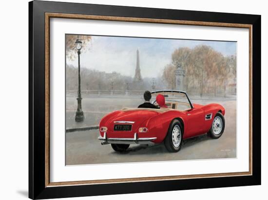 A Ride in Paris III Red Car-Marco Fabiano-Framed Art Print