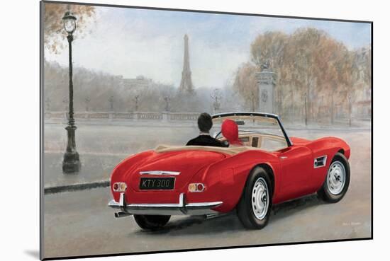 A Ride in Paris III Red Car-Marco Fabiano-Mounted Art Print