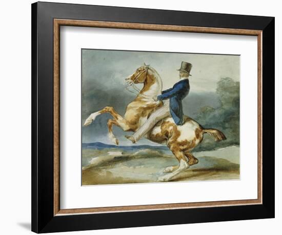 A Rider and His Rearing Horse-Théodore Géricault-Framed Premium Giclee Print