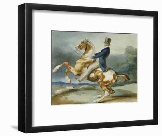 A Rider and His Rearing Horse-Théodore Géricault-Framed Premium Giclee Print