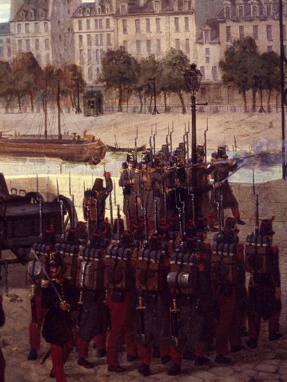 'A Riot at Old Arch Bridge in Paris During the 1848 Revolution ...