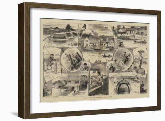 A River Excursion in Japan-null-Framed Giclee Print