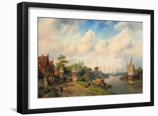 A River Landscape in Summer, 1853-Charles Henri Joseph Leickert-Framed Giclee Print