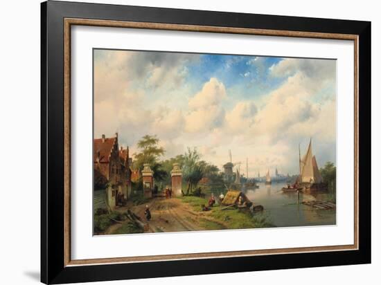 A River Landscape in Summer, 1853-Charles Henri Joseph Leickert-Framed Giclee Print