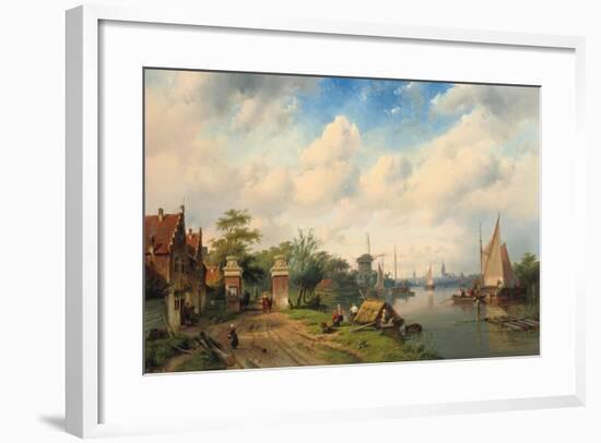 A River Landscape in Summer, 1853-Charles Henri Joseph Leickert-Framed Giclee Print