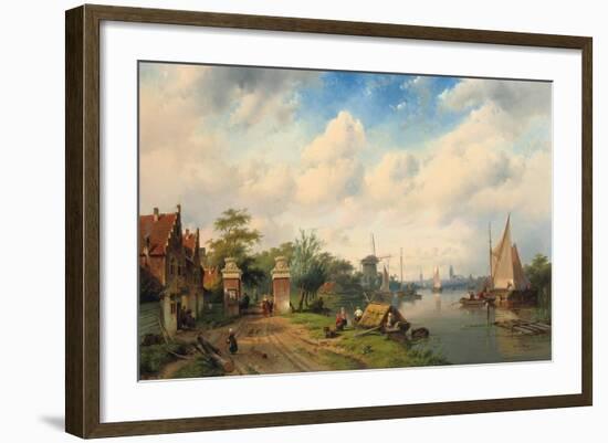 A River Landscape in Summer, 1853-Charles Henri Joseph Leickert-Framed Giclee Print