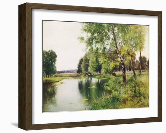 A River Landscape in Summer-Ernest Parton-Framed Giclee Print