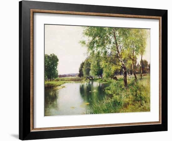 A River Landscape in Summer-Ernest Parton-Framed Giclee Print